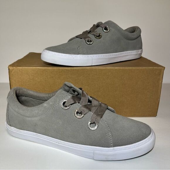 Isaac Mizrahi SOHO Grosgrain Lace-Up Suede Sneaker - Picture 1 of 5